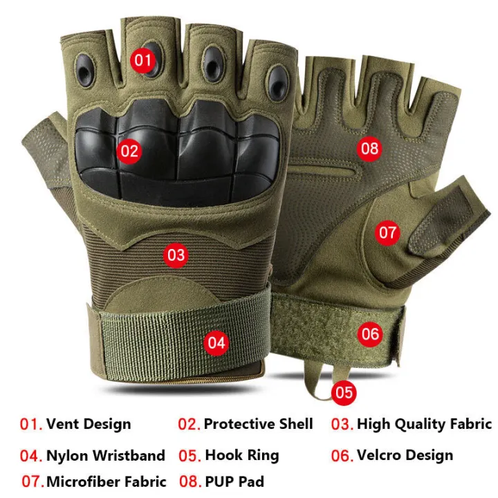 Motorcycle%20Military%20Grade%20Half%20Finger%20Army%20Green/Black%20-%20Hand%20Gloves%20For%20Bike%20-%20Image%206