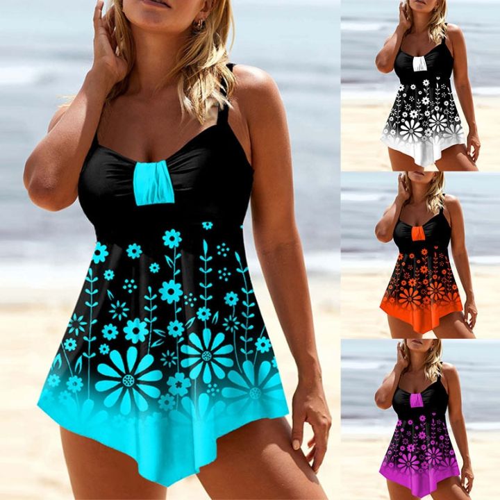 Two%20Pieces%20Swimsuit%20Women%20With%20Skirt%202022%20Printed%20Tankini%20Set%20Swimwear%20Female%20Sports%20Bathing%20Suit%20Beachwear%20Swimming%20Summer%20-%20Image%203