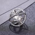 Vintage Astronomical Ball Alloy Ring for Women and Men Creative Complex Rotating Cosmic Ring Deformable Rotating Sphere Ring Nec. 