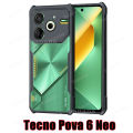 Shockproof Case for Tecno Pova 6 Neo Pova 6 Pro Phone Cases Transparent Armor Acrylic TPU Soft Anti-fall Casing Cover.