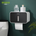 Ecoco single-layer pop-up window hanging pole tissue box bathroom wall-mounted non-perforated toilet paper box waterproof storage. 
