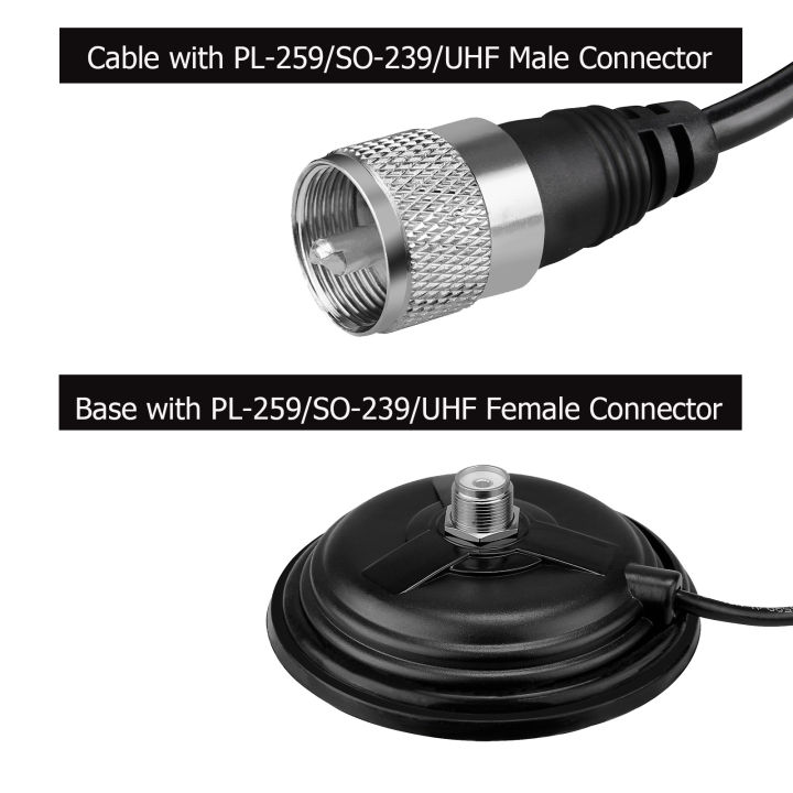 Retevis%20CA35%20Magnetic%20Antenna%20Mount%20Base,%204m%20Coaxial%20Cable%20UHF%20Male%20Connector,%20Magnetic%20Base%20with%20PL-259/UHF%20Female%20Connector,%20110mm%20Diameter%20for%20Car%20Bus%20CB%20Radio%20Car%20Mobile%20Transceiver%20(1%20Pack)%20-%20Image%204