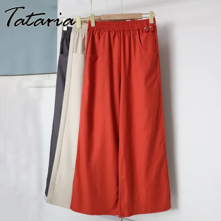 Women%20Cotton%20Linen%20Pants%20Casual%20Plus%20Size%20High%20Waisted%20Pants%20Orange%20Wide%20Leg%20Loose%20Trousers%20Female%20Gray%20Elegant%20Streetwear%20-%20Image%206