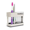Multifunctional 2-in-1 Toothbrush & Toothpaste Holder with 1 Cups - Freestanding Bathroom Organizer, Countertop Rack for Access. 