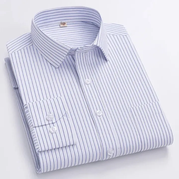 New%20Men's%20Classic%20Long%20Sleeve%20striped%20Basic%20Dress%20Shirts%20Single%20Patch%20Pocket%20Formal%20Business%20Standard-fit%20Office%20Social%20Shirt%20-%20Image%207