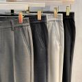 Autumn Winter Suit Pants Men Thick Business Elastic Waist Classic Grey Brown Woolen Straight Korean Formal Trousers Male 27-38.