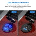 12V/24V USB Outlet 108W 3 Port Dual PD 45W USB C Car Charger Socket and Quick Charge 3.0 USB Charger with Voltmeter Power Switch.