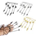 Adult Kids Kurapika Chains Bracelet Hunter Cosplay Cool Five Finger Rings Rapers Full-five Fingers Rings Fashion Jewelry.
