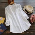 Ladies Chemise tops  Cotton And Linen Whistles Top Plus Size Blouse Women's linen blouse. 