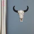 Resin Fake Cow Skull Horn Wall Hanging Ornament Crafts Bar Restaurant Decoration. 