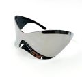Oversized Futuristic Shield Sunglasses for Women Men Fashion Silver Mask Visor Sun Glasses Female Punk Y2K Eyeglasses. 