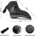 Halloween Plague Doctor Mask and Shawl Costume Cosplay Props Long Nose Beak Leather Masks for Adult Reaper Cloak Black Hat.