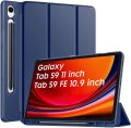 Robustrion Cover for Samsung Tab S9 11 inch/Tab S9 FE Cover Case 10.9 inch, Flip Case Cover with [S Pen Holder] for Samsung Galaxy Tab S9 Tablet/Tab S9 FE Tablet Cover [Auto Sleep Wake] - Black/Blue. 