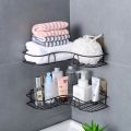 Bathroom Corner Storage Shelves Wall Mounted Rack Shampoo Holder Iron Shower Drain Basket Punch-Free Organizer Bath Accessories_ D Shop.