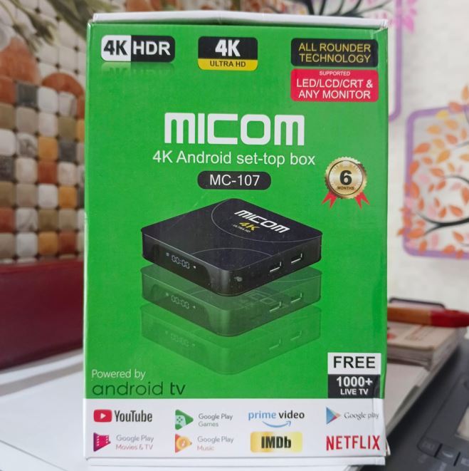 Micom Android Box Micom 4K Android Set-Top Box 2GB / 16GB Voice Bluetooth | Daraz.com.bd