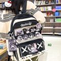 Sanrio Kuromi Backpack Y2k Girl Fashion Largecapacity School Bags Women My Melody Cartoon Kawaii Cute Shoulder Bags Students.