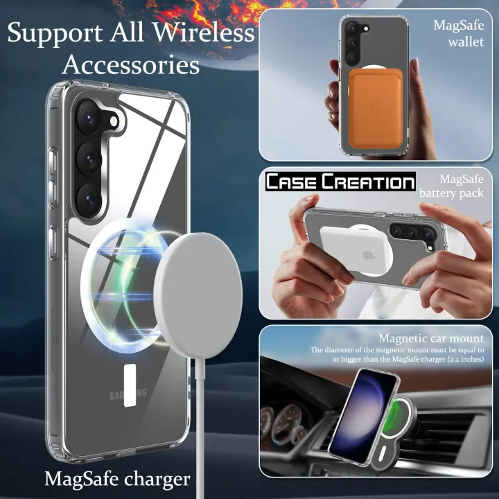 For%20Samsung%20Galaxy%20S22%20Plus%205G%20Mobile%20Cover%20MagSafe%20Compatible%20Shockproof%20Transparent%20Slim%20Fit%20Wireless%20Charging%20supported%20Frosted%20Border%20Phone%20Back%20Case%20Mobile%20Cover%20-%20Image%205