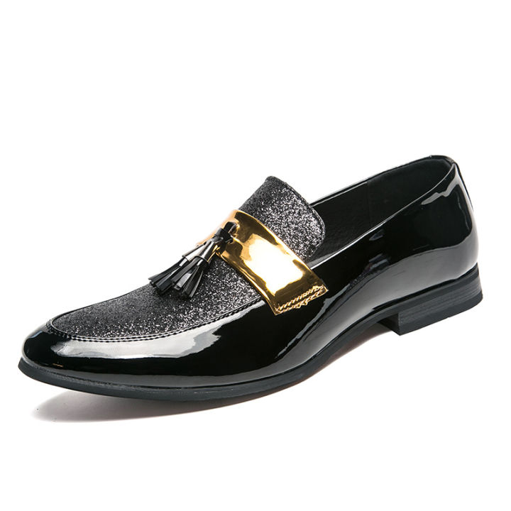 Men%20Party%20Flats%20Black%20Golden%20Formal%20Patchwork%20Tassel%20Leather%20Casuals%20Shoe%20Handmade%20Wedding%20Men%20Loafers%20Moccasins%20Dress%20Shoes%20BunnyGarden%20-%20Image%204