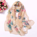 Summer sunscreen silk scarf, seaside beach scarf, wholesale long ladies silk scarf, Korean version thin silk scarf, scarf, big rose. 
