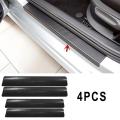 【Alizeker Mall】4Pcs OF set 60cm * 6.8cm 3D Carbon Fiber Black Door Scuff Plate Cover Anti Scratch Sticker Car Anti Scratch Sticker. 