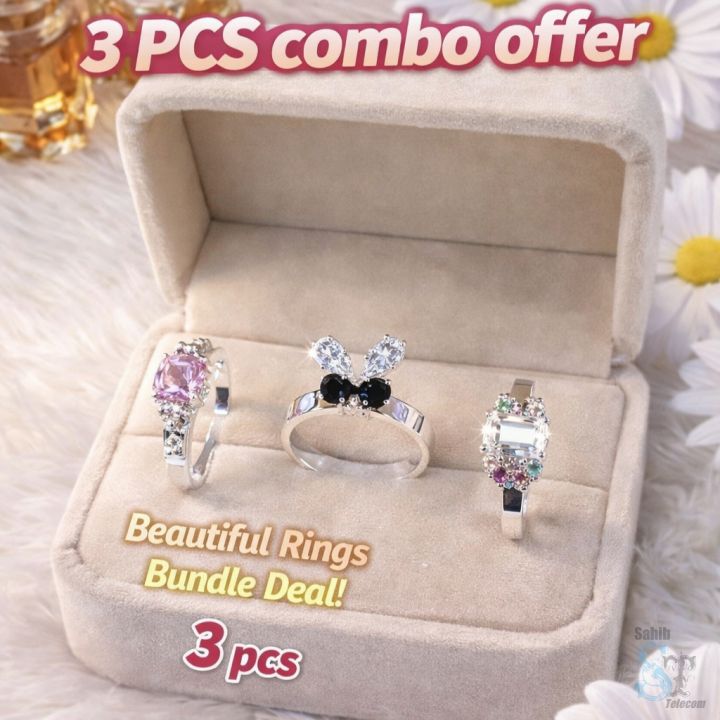 Normal Rings Daraz Elegant Alloy Adjustable Ring with Simulated Diamond for Women - New ...