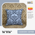 Cushion Cover, Black & Ash (16"x16"), Only Cover.