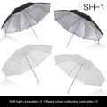 Reflective Umbrella Photo Studio Set 33 ' 84 cm Silver White Soft Light Umbrella + Dual-use 4 Pieces Photography Accessories House Foocus.