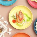 Plastic Wheat Straw Plates Stackable Unbreakable Round Tableware 15cm Microwave Safe Dinner Plates Salad. 