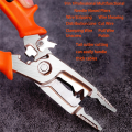 1 PCS Steel Wire Stripper Pliers Tool with Tail Cutter, 8Inch Multifunctional Wire Stripping Crimping Tool for Electrician & Lineman. 