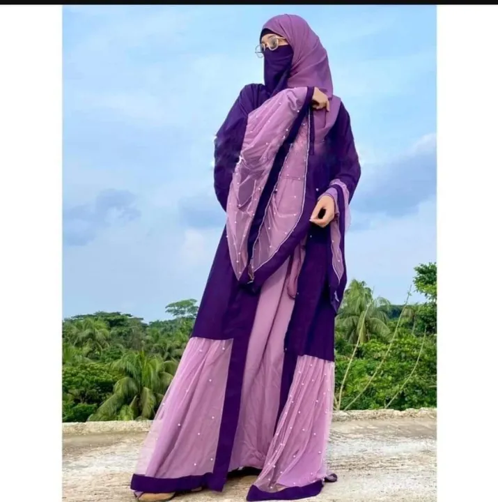 abaya%20borka%20Arabian%20Three%20With%20Hijab+Niqab%20Three%20Dubai%20Cherry%20stylish%20party%20borka%20fashion%20collection%20Fashionable%20khimar%20Lycra%20borka%20for%20Women%20-%20Image%205