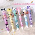 Sanrio Press Ten Color Ballpoint Pen Cartoon Kawaii Kuromi Multi-color Students Gel Pen Melody Sanrio Stationery Write Cute Pens. 