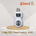 2MP+2MP V380 PRO Dual Camera for Indoor Light Bulb Security Camera 360 Degree WiFi Security Cameras Night Vision 10x Hybrid Zoom for E27 Socket. 