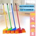 Plastic Broom Wails Cleaning Broom Long Metal Handle Floor Sweeper. 