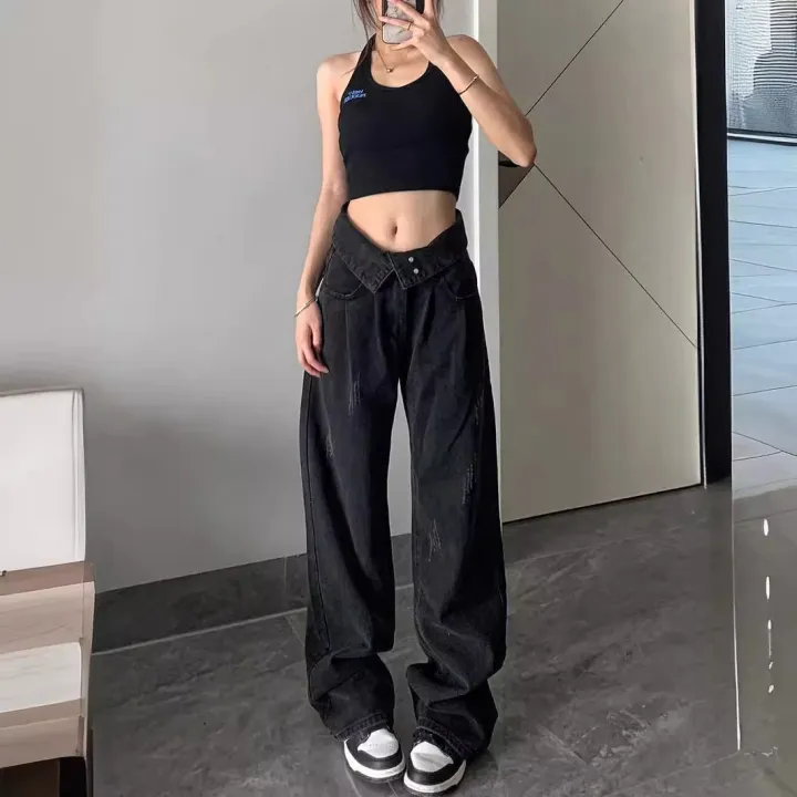 American%20ins%20retro%20wash%20black%20jeans%20women's%20early%20spring%20hot%20girl%20design%20sense%20loose%20and%20thin%20straight-leg%20wide-leg%20pants%20-%20Image%206