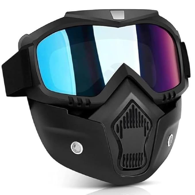 Modular Motorcycle Bike Riding Helmet. Helmet Face Cover -Reflective Multi or Mercury Glass for Biker