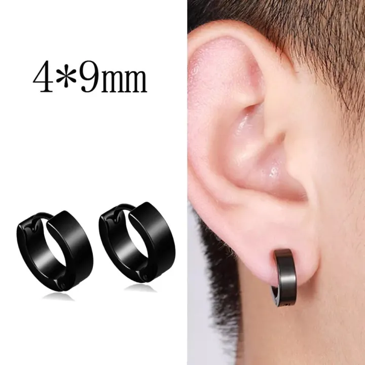 stainless steel mens earrings - Black | Daraz.com.bd
