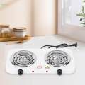 Portable Electric Coil Burner Compact Home Outdoor with Indicator Lights for Home, Camping, Party Durable White Countertop Burner Electric Cooktop. 