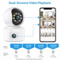 6MP WiFi IP Camera Dual Lens Dual Screen Baby Monitor Home Security Camera PTZ Auto Tracking CCTV Video Surveillance iCsee. 