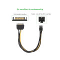 15 Pin SATA Power to 6 Pin PCI Express Riser Card Adapter Cable Power Supply Cable. 
