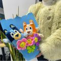 Moose Bluey Bingo Plush Doll Bouquet Fabric Animal Bouquet Children's Gift Valentine's Day Gift Holiday Surprise Eternal Flowers. 