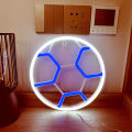 Qiunery Soccer Neon Sign For Bedroom, Battery/USB Powered LED Football Neon Lamp Sports Neon Sign For Home Bedroom Club Party Wall Hanging Decor.