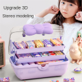 Storage Boxes for Children'S Hair Accessories Necklaces Headbands Hairpins and Bows Foldable Desktop Dustproof Storage Reusable B.