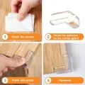 4Pcs Silicone Table Corner Edge Protection Cover Soft Transparent Desk Edge Corner Child Baby Safety Anticollision Protector Home Tools.