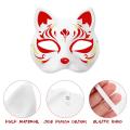 1 Pcs Anime Halloween Foxes Mask Japanese Cosplay Rave Hand-Painted Anime Demon Slayer Half Face Cat Masks Festival Party Props.