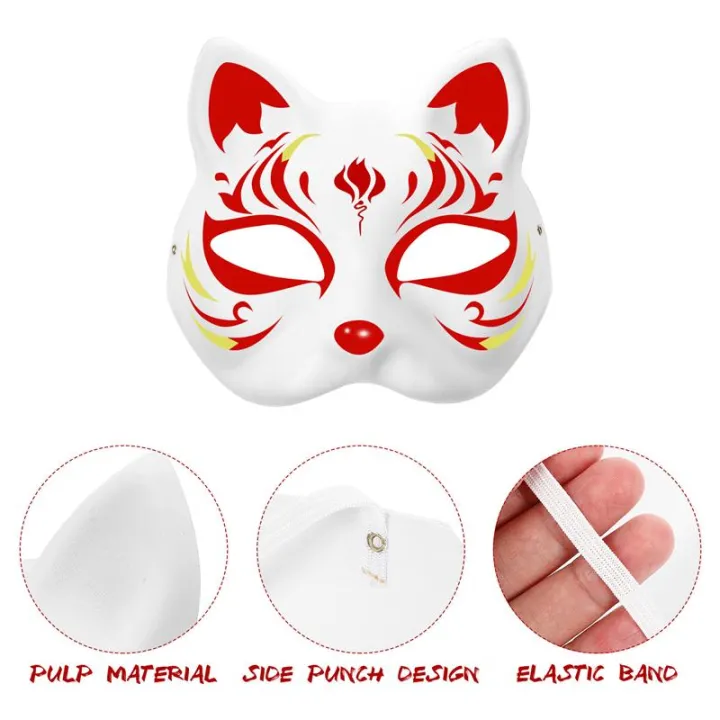 1%20Pcs%20Anime%20Halloween%20Foxes%20Mask%20Japanese%20Cosplay%20Rave%20Hand-Painted%20Anime%20Demon%20Slayer%20Half%20Face%20Cat%20Masks%20Festival%20Party%20Props%20-%20Image%205