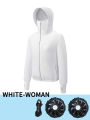 Men Women Cooling Fan Hoodies Clothing Outdoor Workwear Long Sleeved Air-Conditioned USB Charging Sun Protection Coats Summer.