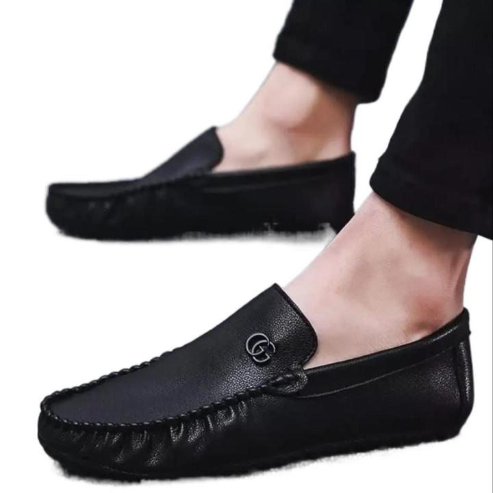 Formal loafers shoes for men with artificial pu leather with GG