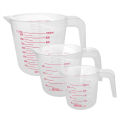 250Ml+500Ml+1000Ml 3-Piece Stackable Plastic Measuring Cups Set With Ml - Oz - And Standard Measurement - Ensure Accurate Measurements In Your Recipes. 