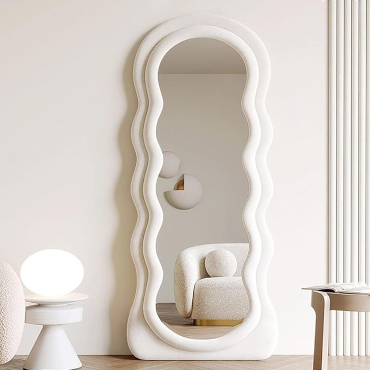 Wavy Floor Mirror63 X 24Full Length Mirror Stand Flannel Irregular Wavy Mirror