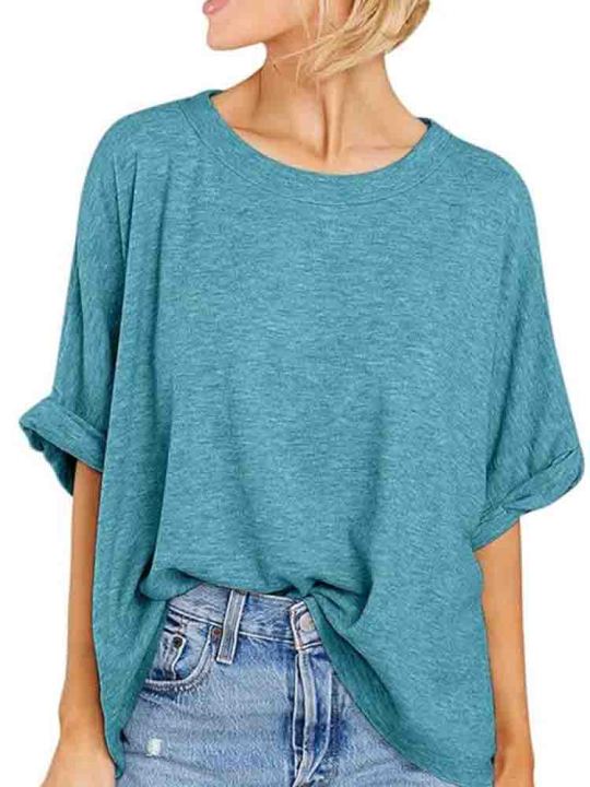 Loose%20Women's%20T-Shirts,%20Casual%20Pants,%20Wide%20Collar,%20Short%20Sleeve%20T-Women's%20Shirt,%20OJolee%20Jocoo%20Summer%20Women's%20Solid%20Color%20Shirt%20-%20Image%206